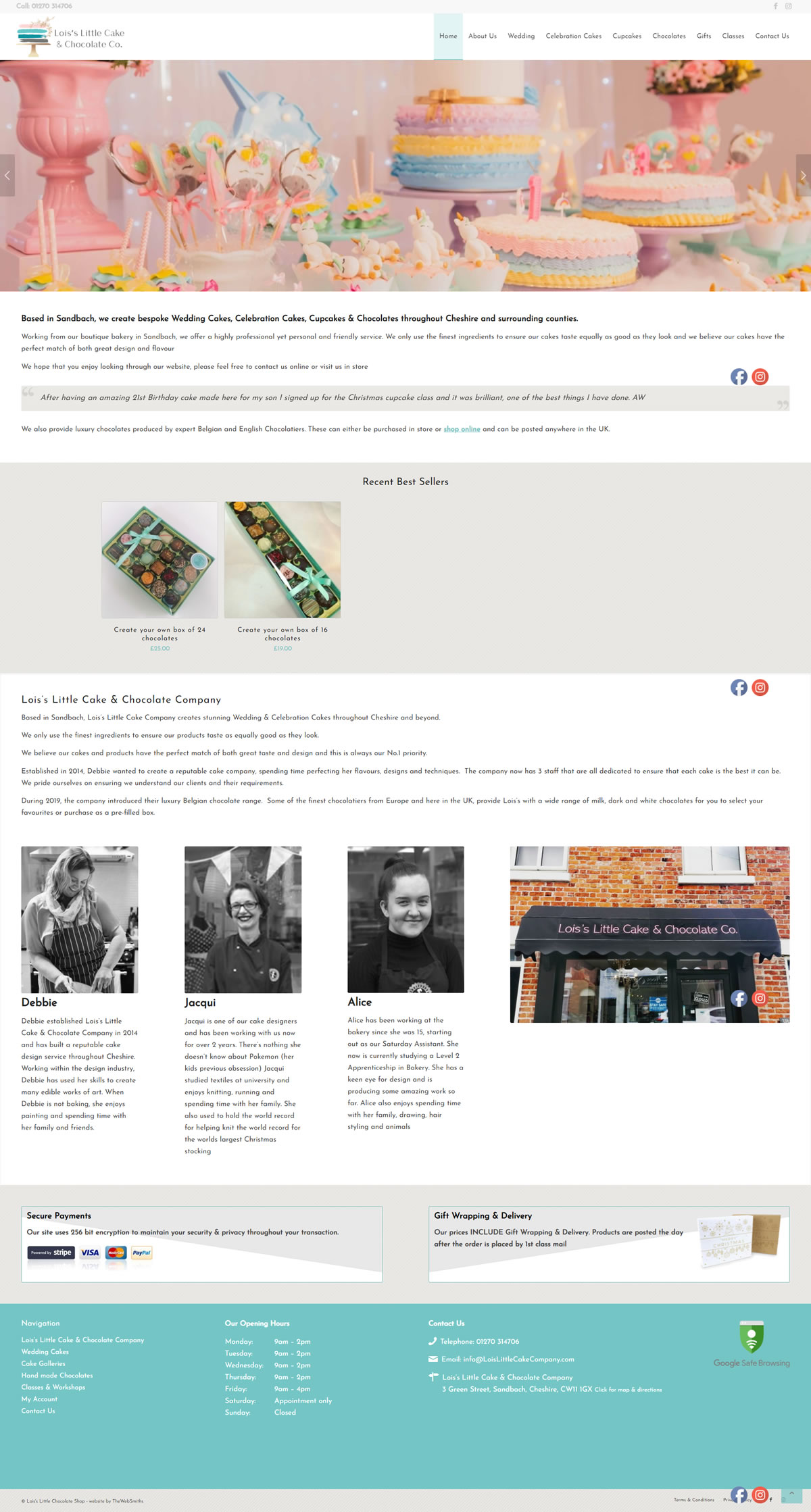 A new website for Lois's Little Cake & Chocolate Co.