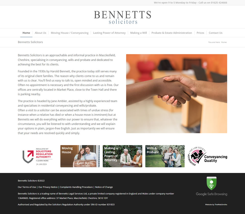 A new website for Bennetts Solicitors